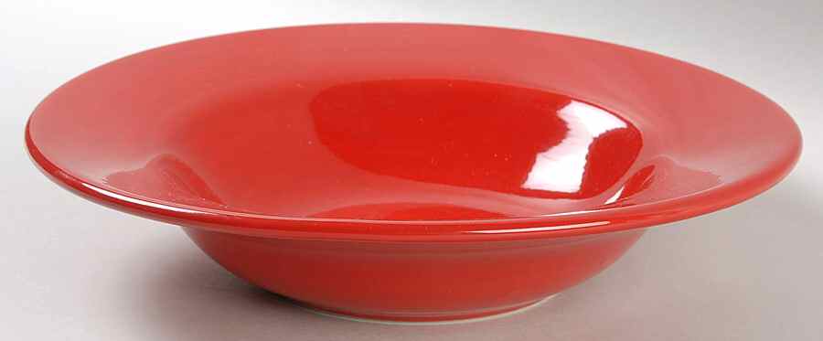 Sausalito Red Large Rim Soup Bowl by Pottery Barn China-1