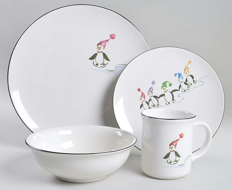 Penguin Skate 4 Piece Place Setting by Pfaltzgraff-1