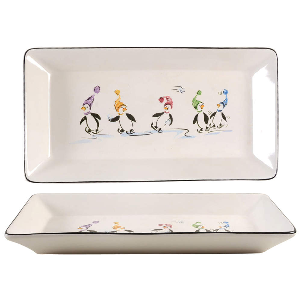 Penguin Skate 11" Rectangular Tray by Pfaltzgraff-1