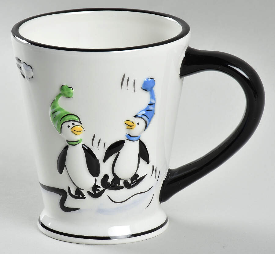 Penguin Skate Embossed Mug by Pfaltzgraff-1