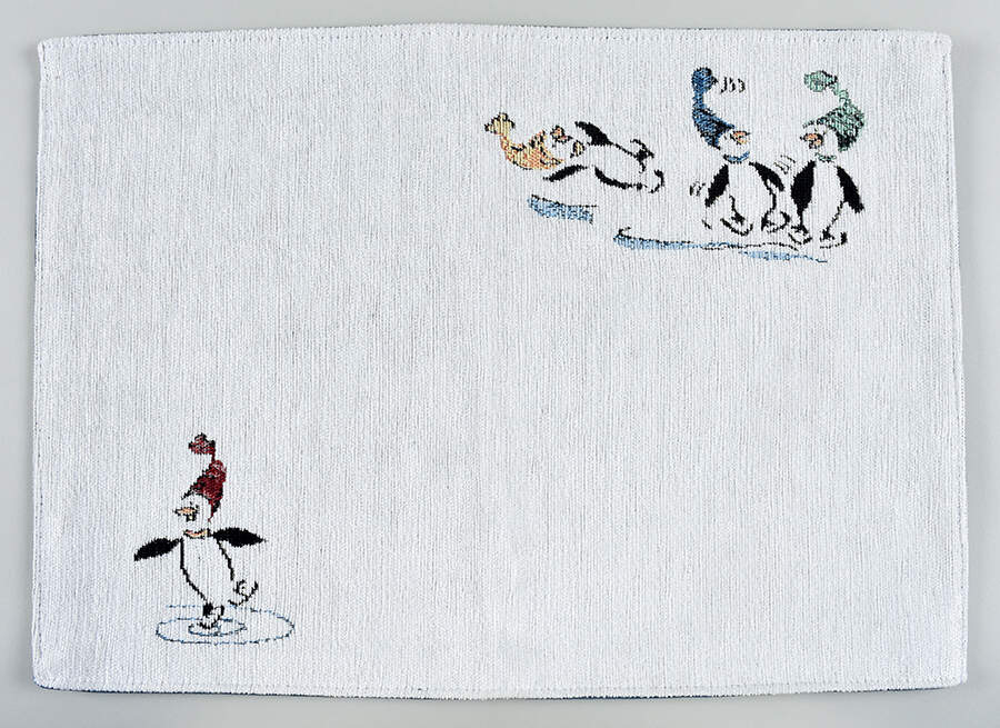 Penguin Skate Tapestry Placemat by Pfaltzgraff-1