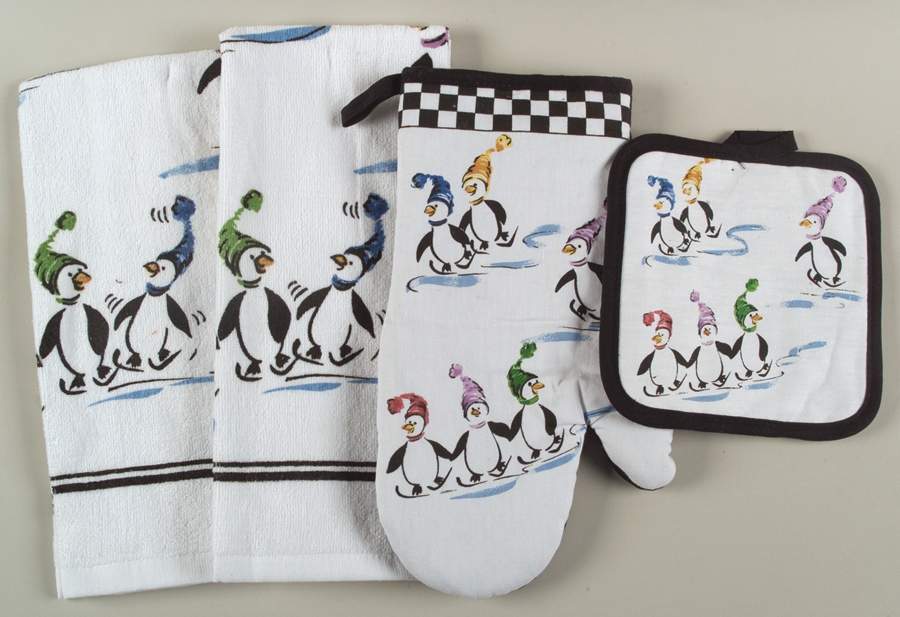 Penguin Skate 4 Piece Textile Set by Pfaltzgraff-1