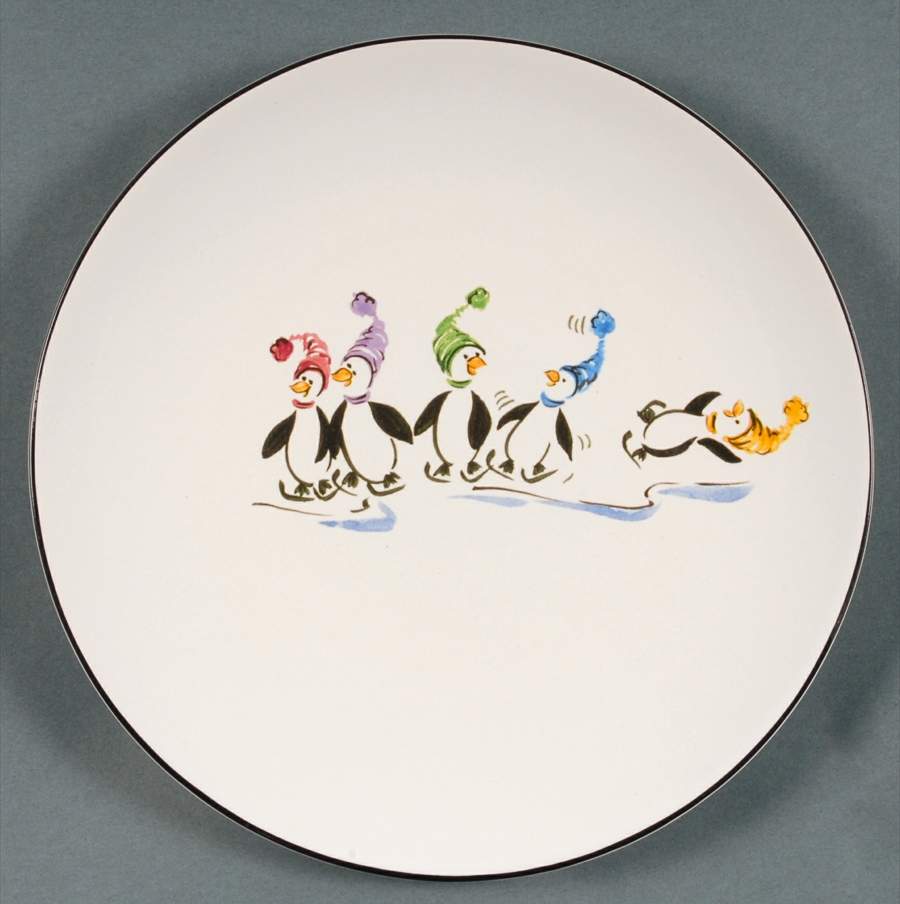 Penguin Skate Salad Plate by Pfaltzgraff-1
