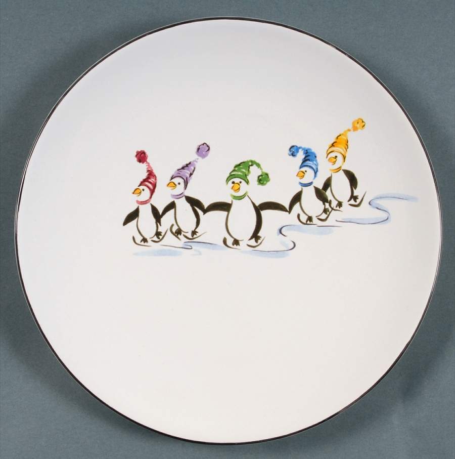 Penguin Skate Salad Plate by Pfaltzgraff-1