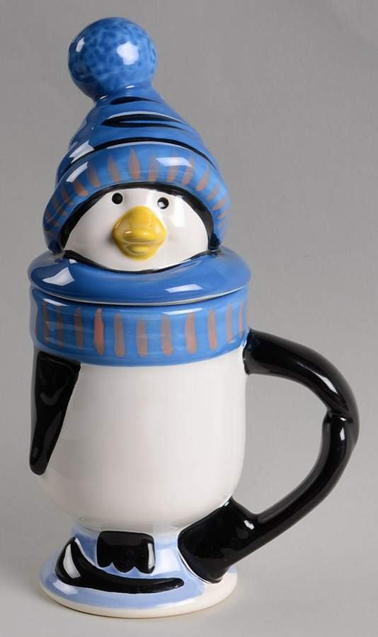 Penguin Skate Figural Mug & Lid by Pfaltzgraff-1