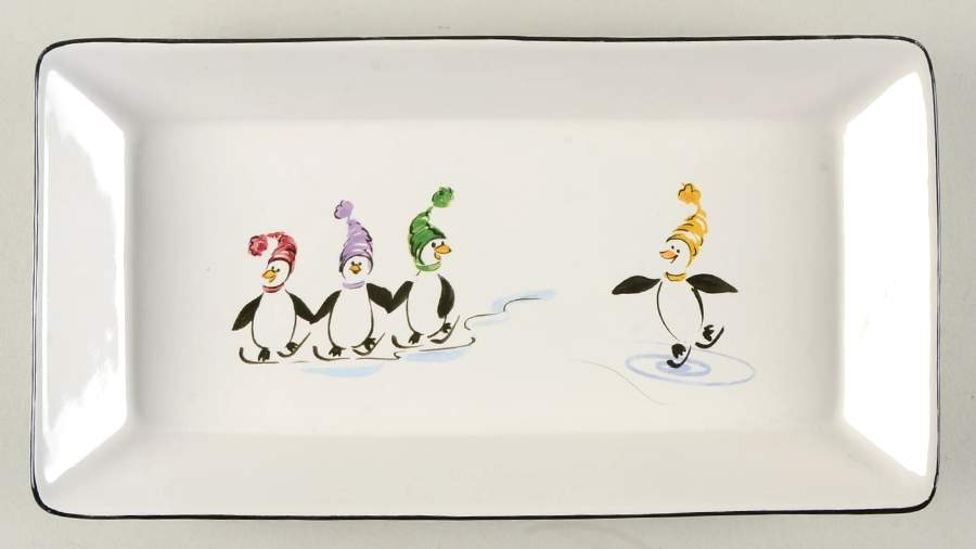 Penguin Skate 11" Rectangular Tray by Pfaltzgraff-1