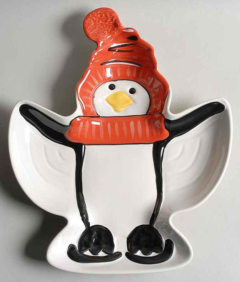 Penguin Skate 14" Sculpted Platter by Pfaltzgraff-1