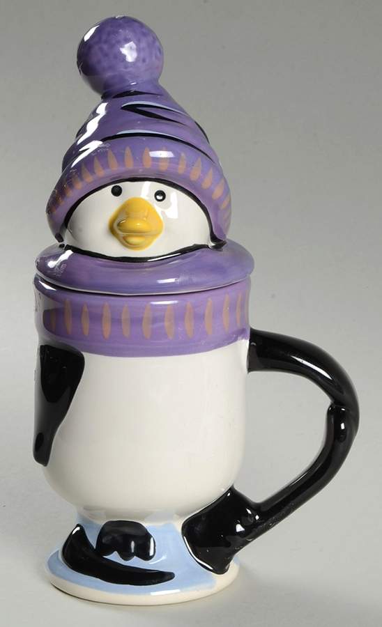 Penguin Skate Figural Mug & Lid by Pfaltzgraff-1