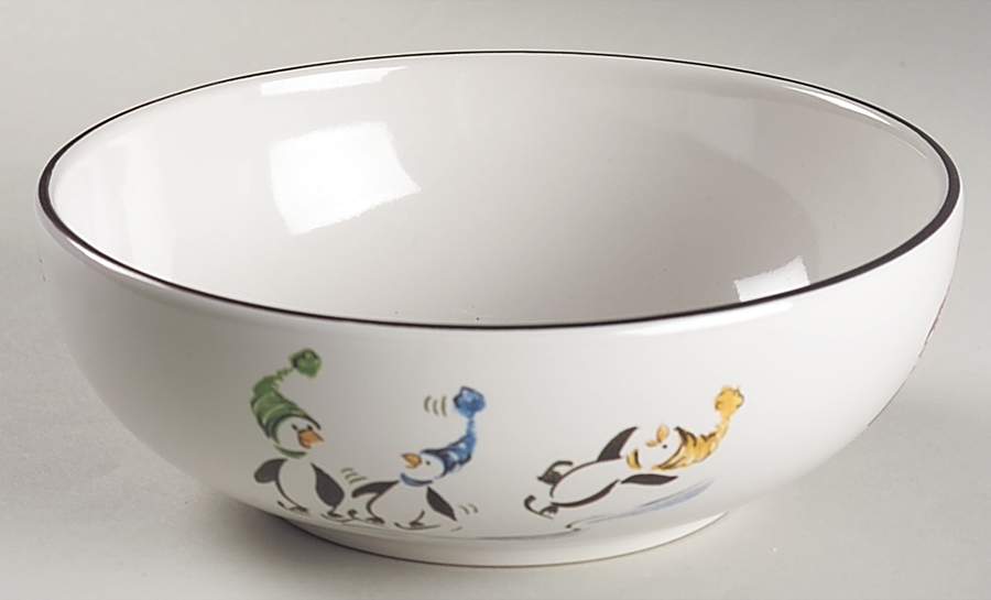 Penguin Skate 7" Round Vegetable Bowl by Pfaltzgraff-1