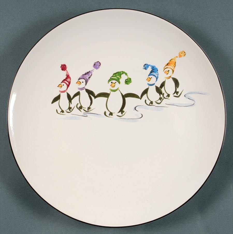Penguin Skate Dinner Plate by Pfaltzgraff-1