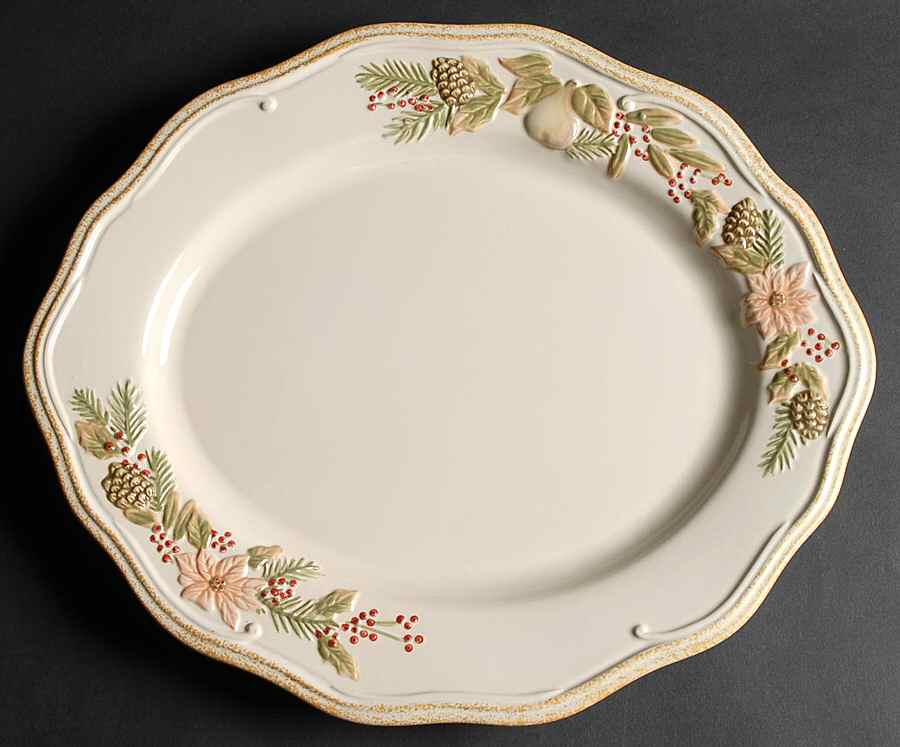 Garland Spruce 15" Oval Serving Platter by Pfaltzgraff-1