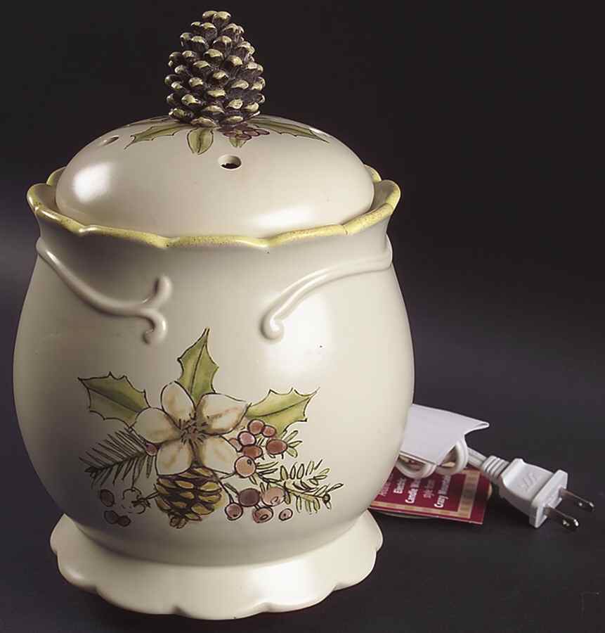 Garland Spruce Electric Candle Jar Warmer & Lid by Pfaltzgraff-1