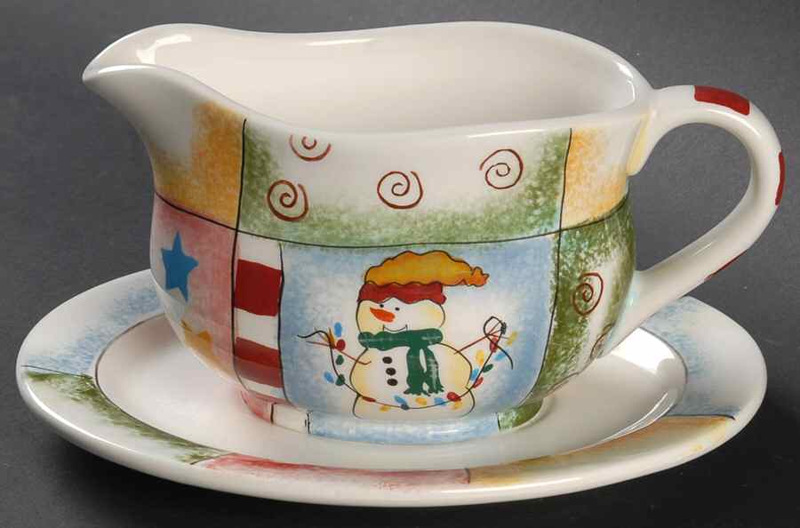 Holiday Magic Gravy Boat & Underplate by Pfaltzgraff-1