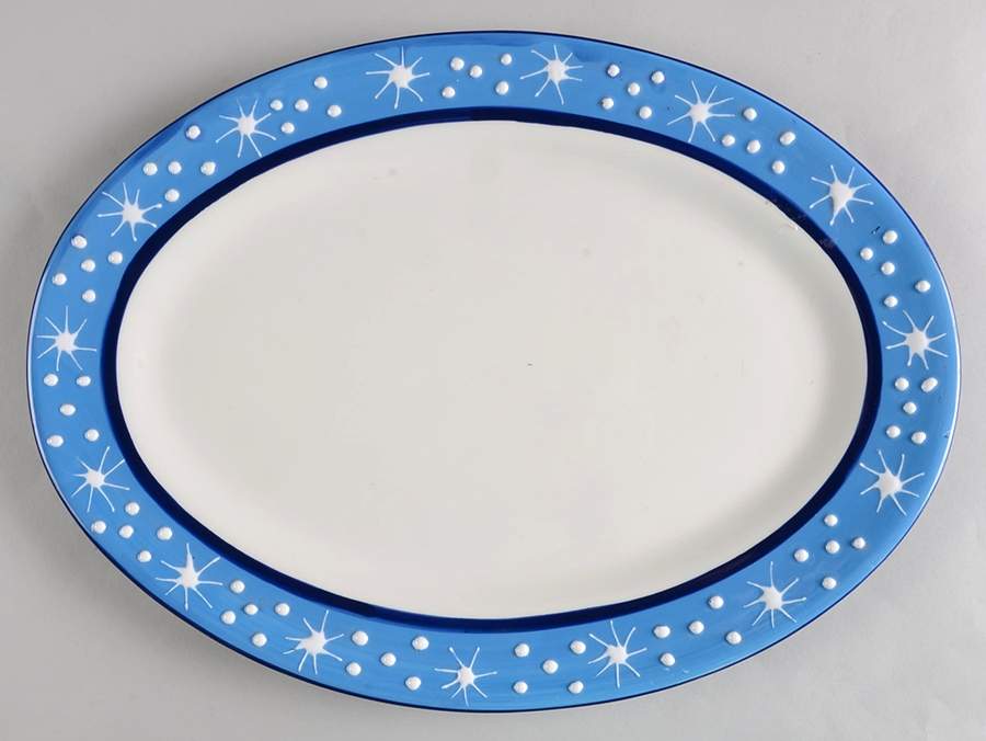 Ice Crystals 14" Oval Serving Platter by Pfaltzgraff-1