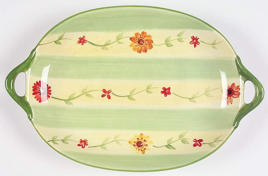Daybreak 14" Oval Handled Platter by Pfaltzgraff-1