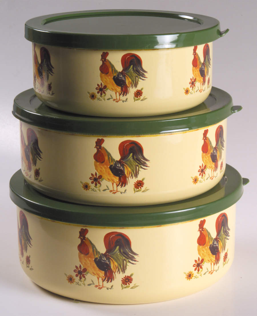 Daybreak (3 Piece) Metal Bowl W/Plastic Lids (5", 6", 7") by Pfaltzgraff-1