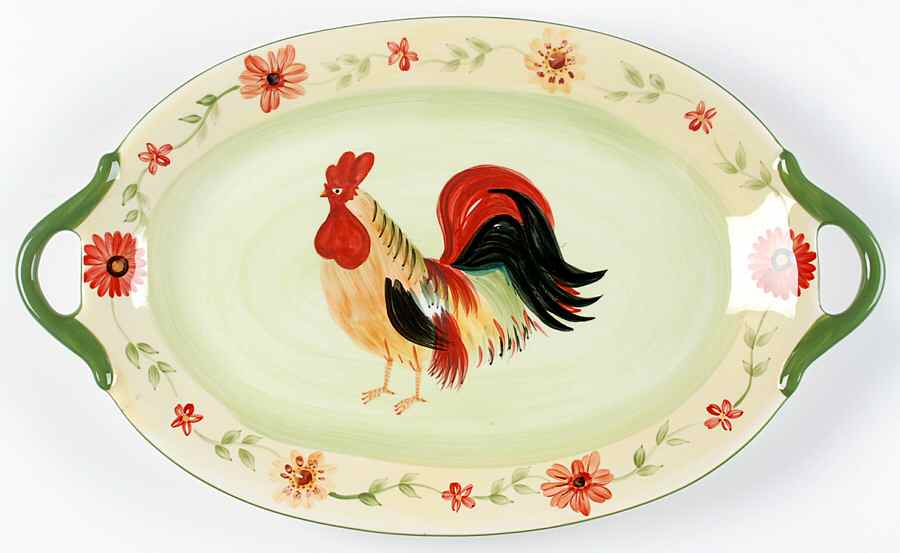 Daybreak 17" Oval Handled Platter by Pfaltzgraff-1