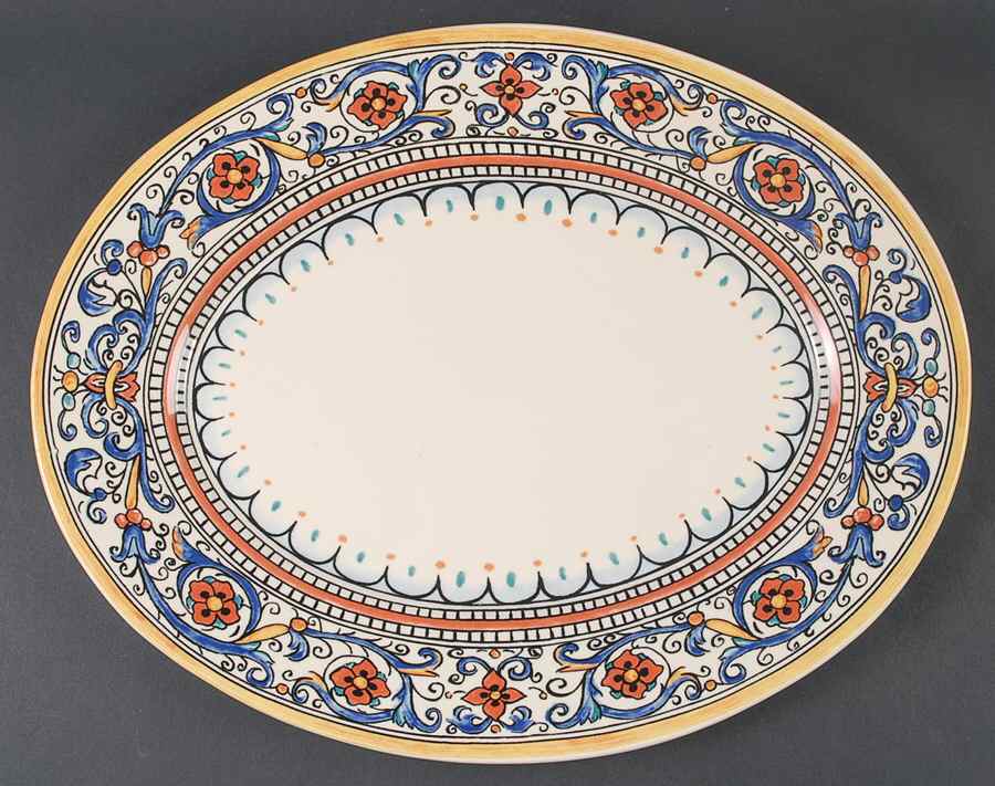 Antico Deruta 15" Oval Serving Platter by Portugal-1