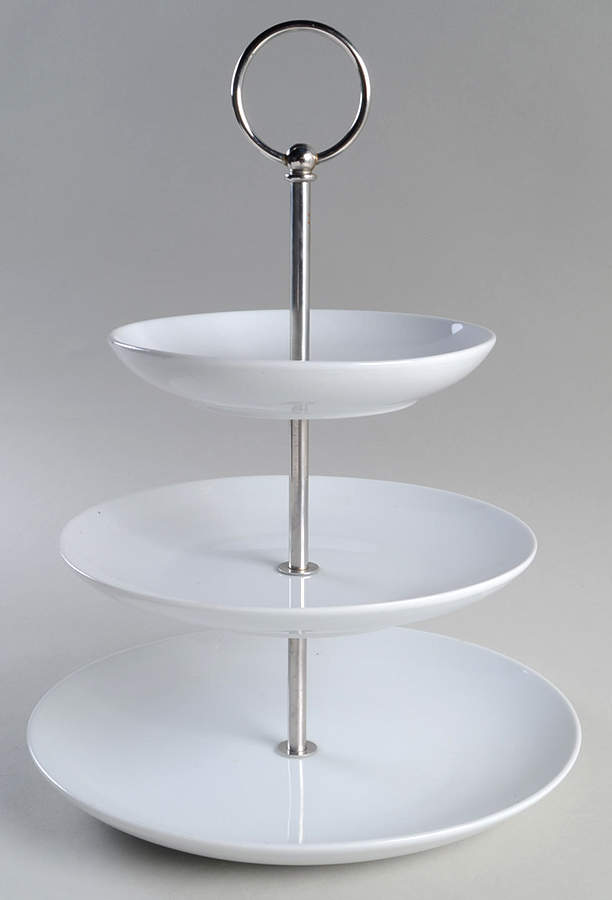 Great White Collection (Coupe Shape) 3-Tiered Serving Tray (DP, SP, BB) by Pottery Barn China-1
