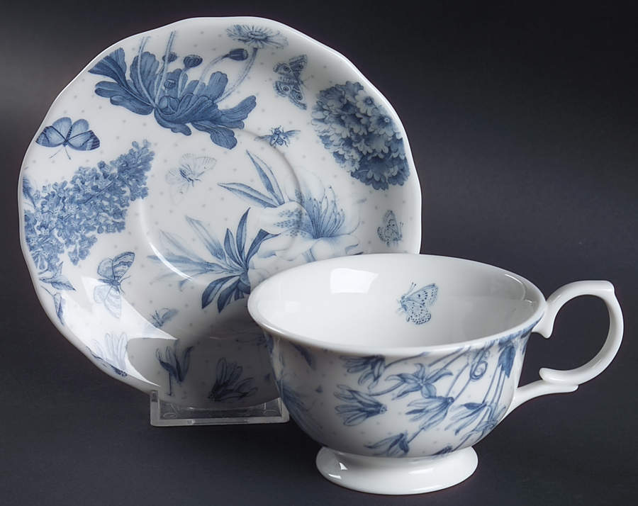Botanic Blue Footed Cup & Saucer Set by Portmeirion-1