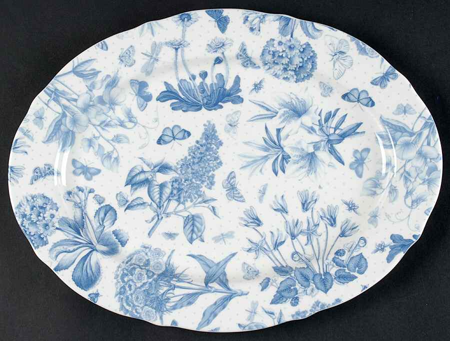 Botanic Blue 13" Oval Serving Platter by Portmeirion-1