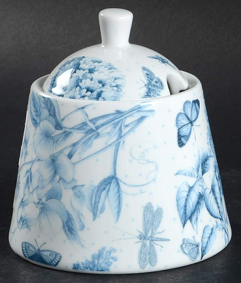 Botanic Blue Sugar Bowl & Lid by Portmeirion-1