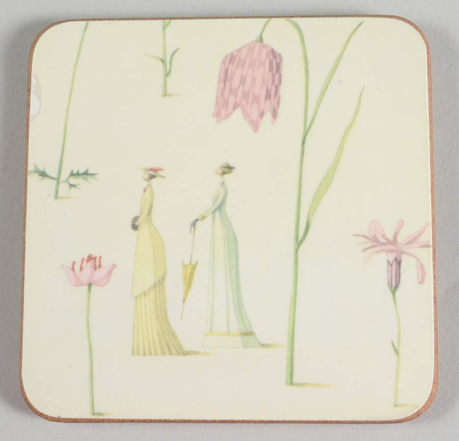 Up the Garden Path Cork Back Square Coaster by Portmeirion-1