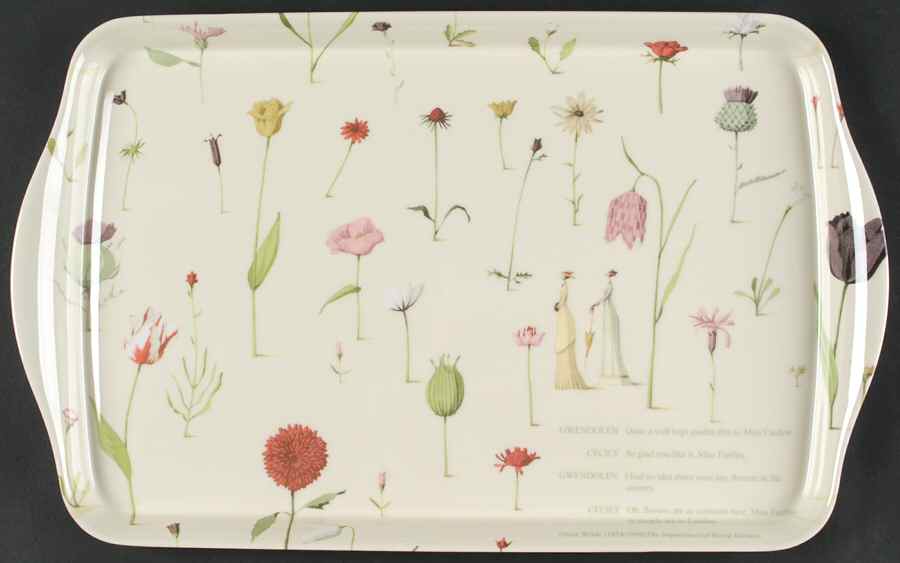 Up the Garden Path 15" Handled Melamine Serving Tray by Portmeirion-1
