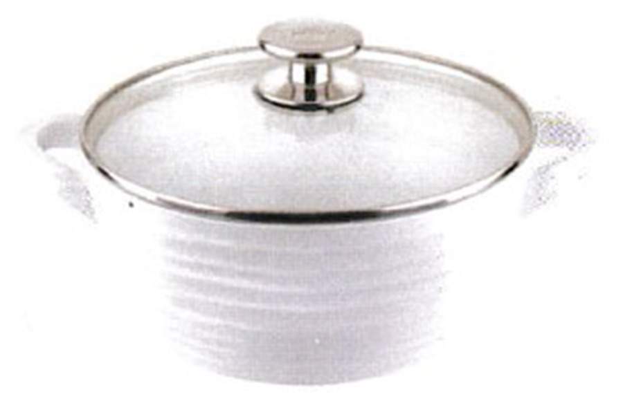 Sophie Conran White 2 Quart Metal Covered Casserole by Portmeirion-1