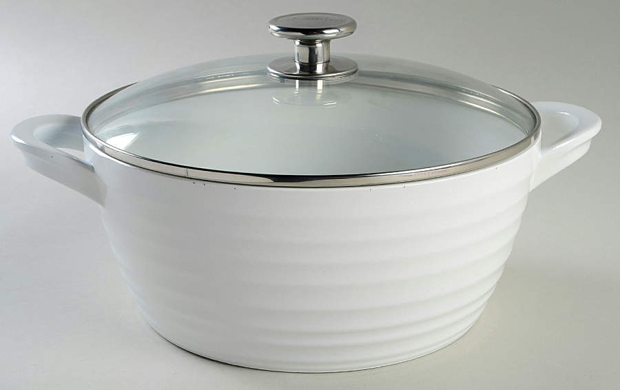 Sophie Conran White 3.5 Quart Metal Covered Casserole by Portmeirion-1