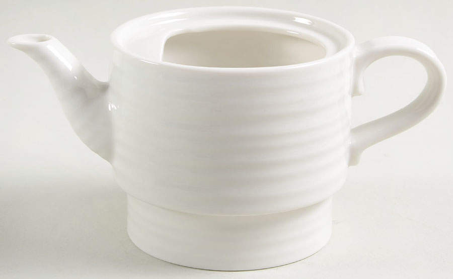 Sophie Conran White Individual Teapot No Lid or Stacking Cup by Portmeirion-1