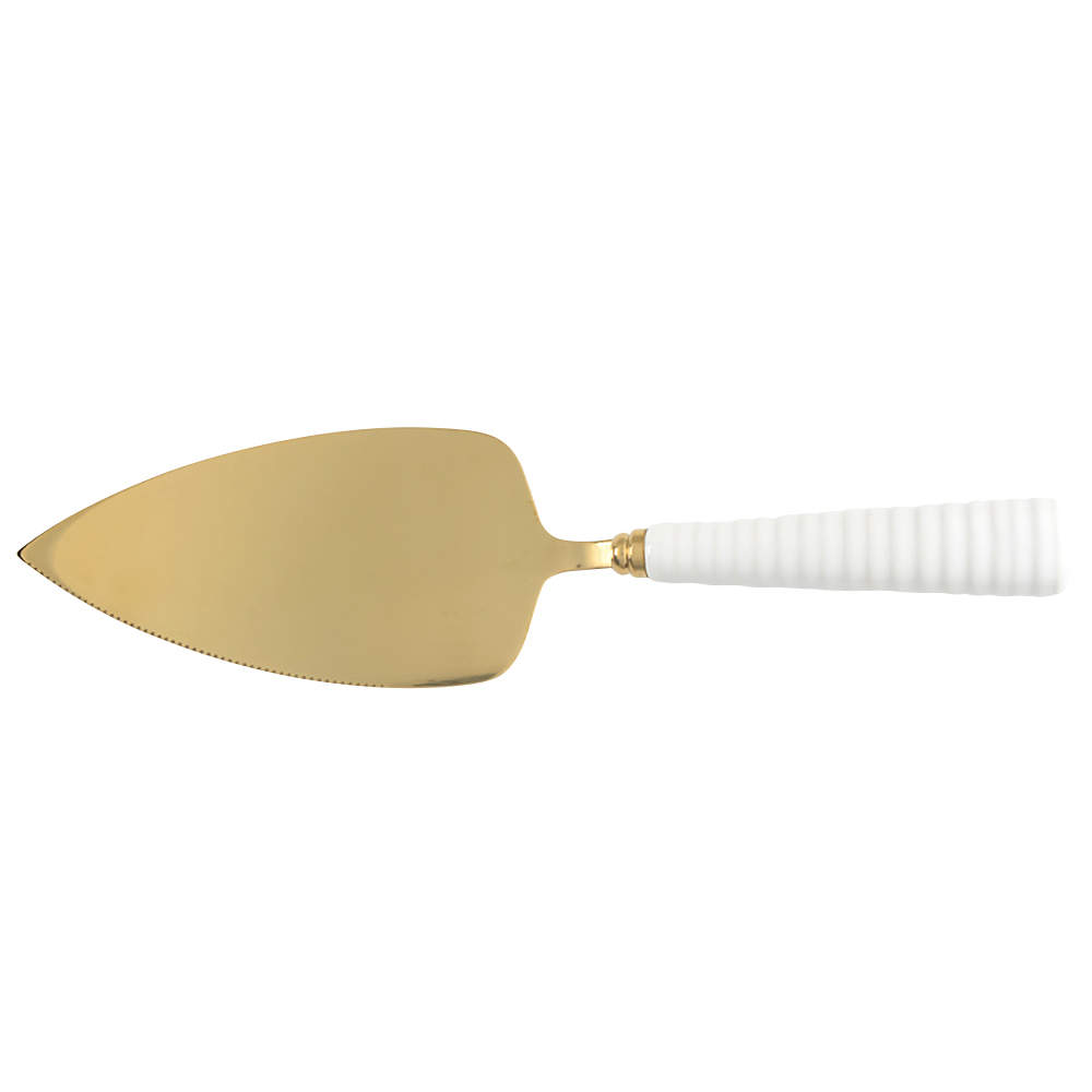 Sophie Conran White Pie & Cake Server with Gold Plated Blade by Portmeirion-1