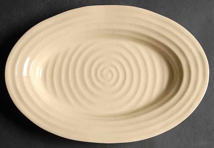 Sophie Conran Biscuit (Beige) 12" Oval Serving Platter by Portmeirion-1