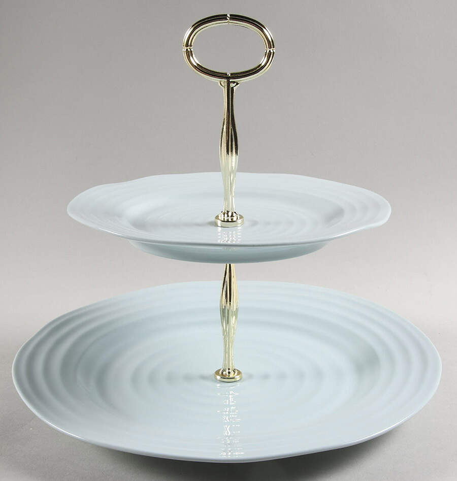 Sophie Conran Celadon 6 5/8"-10"  2 Tiered Serving Tray (Dp, Sp) HC by Portmeirion-1