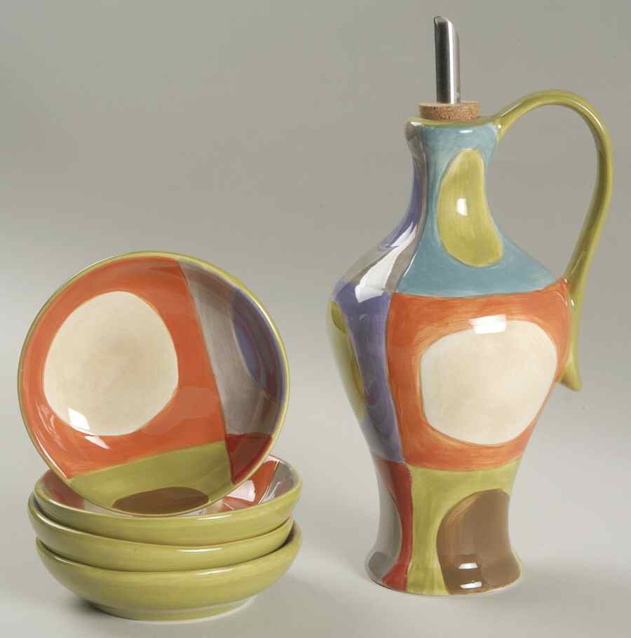 Urban Dots Oil Jar & Drizzler with 4 Dipping Bowls by Pier 1-1