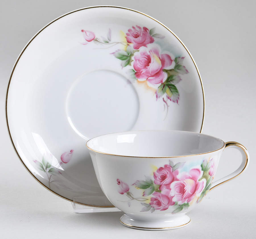 PRJ15 Footed Cup & Saucer Set by Princess (Japan)-1