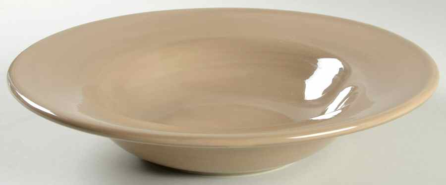 Sausalito Taupe Large Rim Soup Bowl by Pottery Barn China-1