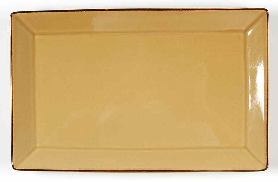 Asian Square Yellow Sushi Plate by Pottery Barn China-1