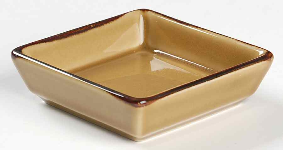 Asian Square Yellow Soy Sauce Dish by Pottery Barn China-1