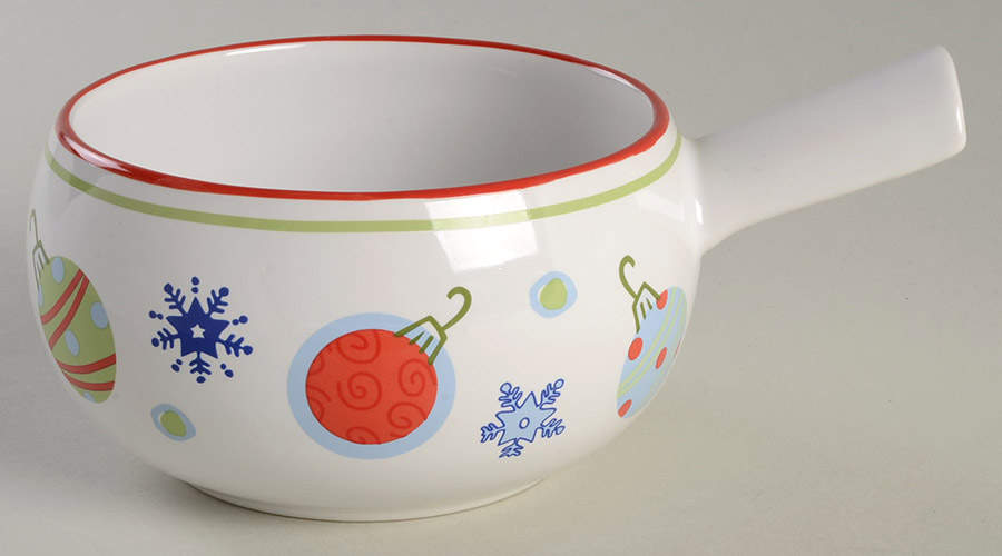 Taffy Candy One Stick Handled Soup/Snack Bowl (use with SNTR11) by Pfaltzgraff-1