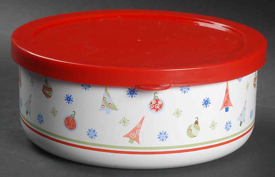 Taffy Candy Bowl-Metal 5 3/4" with Plastic Lid by Pfaltzgraff-1