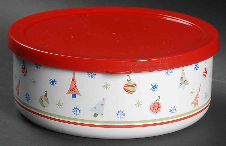 Taffy Candy 6 5/8" Metal Bowl W/Plastic Lid by Pfaltzgraff-1