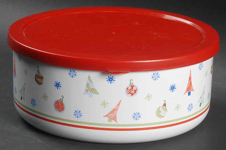 Taffy Candy 71/4" Metal Bowl W/Plastic Lid by Pfaltzgraff-1