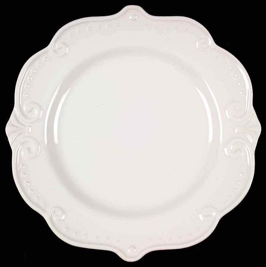 Madrid White Dinner Plate by Pfaltzgraff-1
