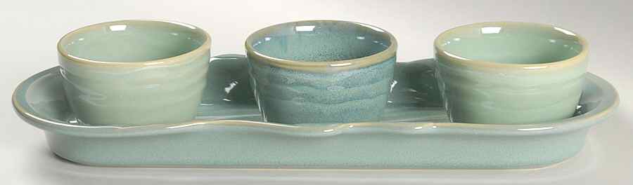 Seychelles Condiment Set-3 Open Bowls & Tray by Pfaltzgraff-1