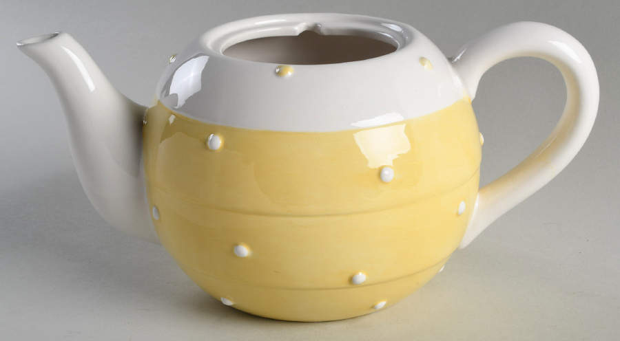 Yellow Polka Dots Teapot No Lid by Pacific Rim-1