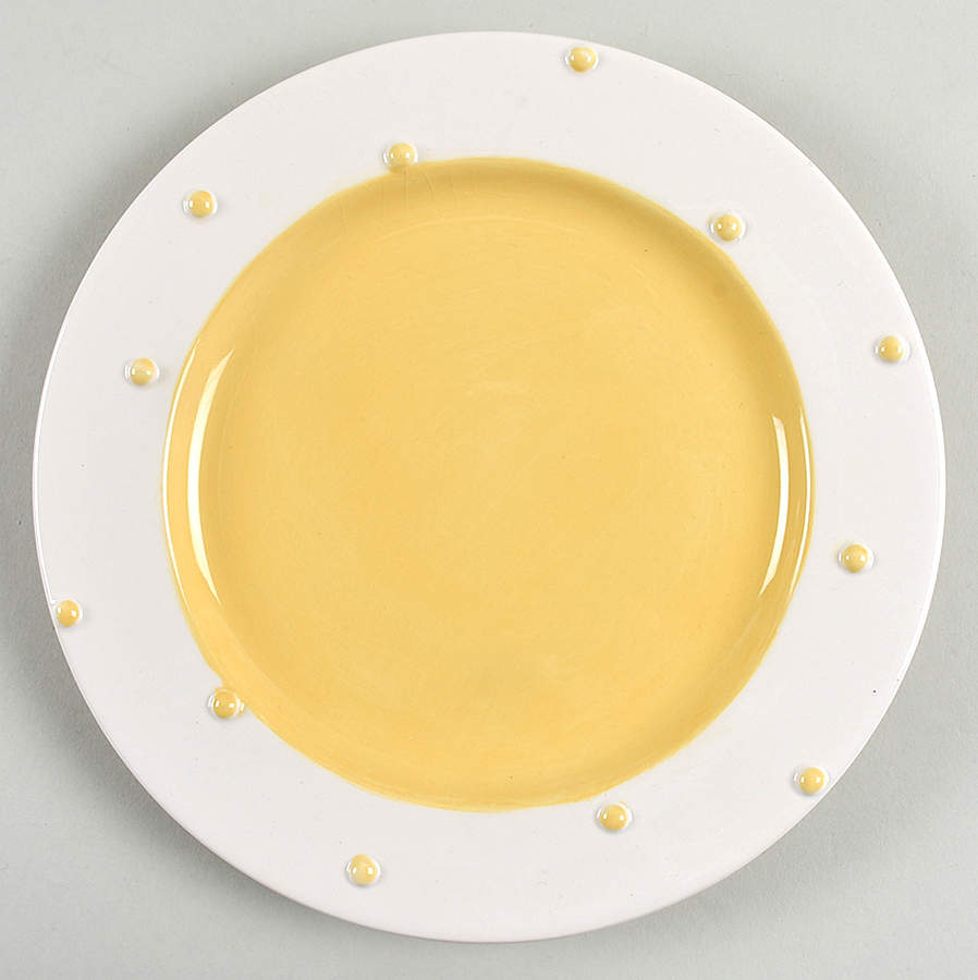 Yellow Polka Dots Salad Plate by Pacific Rim-1