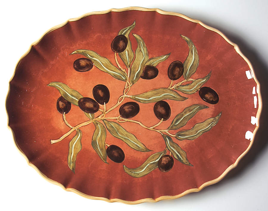 Olive Bistro 16" Oval Serving Platter by Portmeirion-1