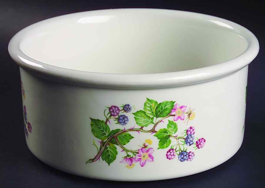 Dog Rose 7" Round Vegetable/Souffle (Drum) by Portmeirion-1