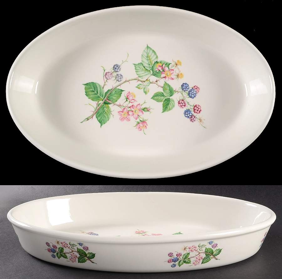 Dog Rose 15" Oval Baker by Portmeirion-1